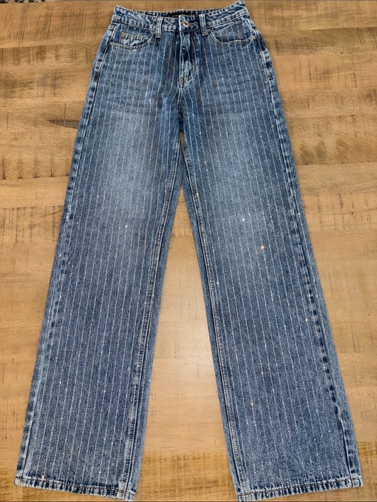 Amisu Denim - Amisu New Yorker Sparkly Rhinestone Denim Jeans Size 4 Nashville Cowgirl 🤠